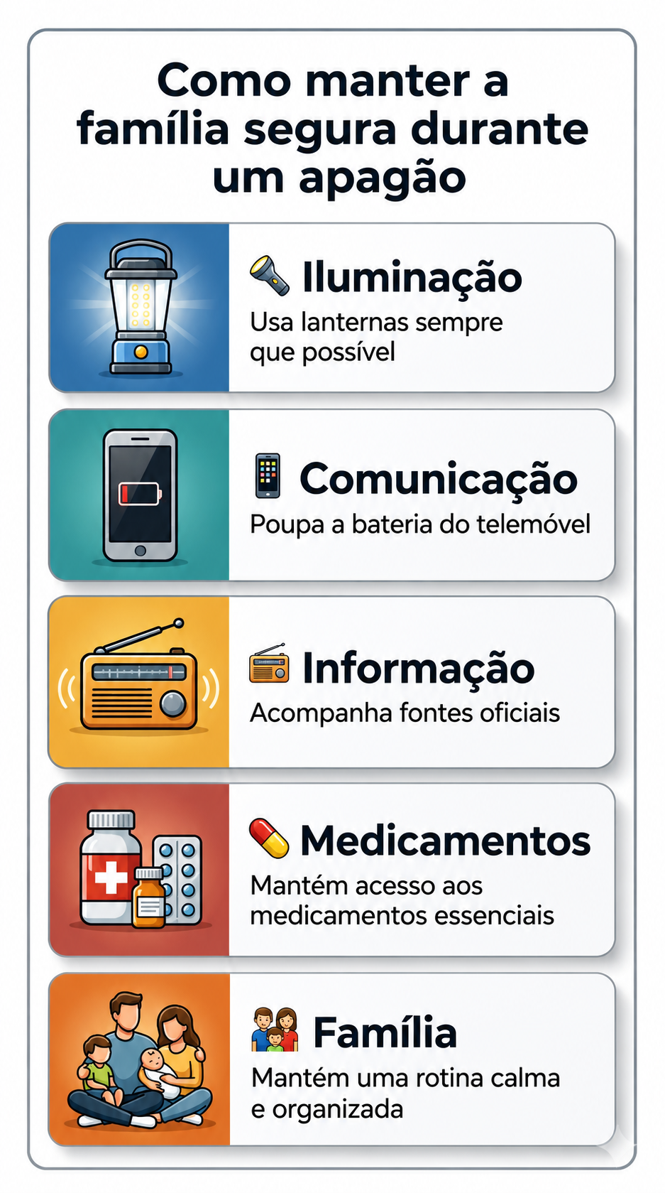 Checklist de segurança durante um apagão
